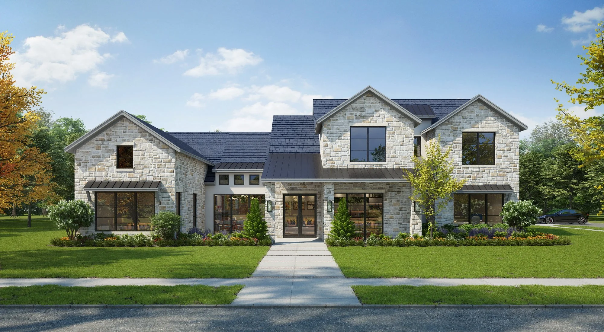 Another modern Hill Country design by @chasewelchcustomhomes is coming to The Fairways at Heath Crossing. This two-story design features 4,178 sq ft of space, 4 bedrooms with private baths, a two-car garage, a boat garage, a study, and an open floor 