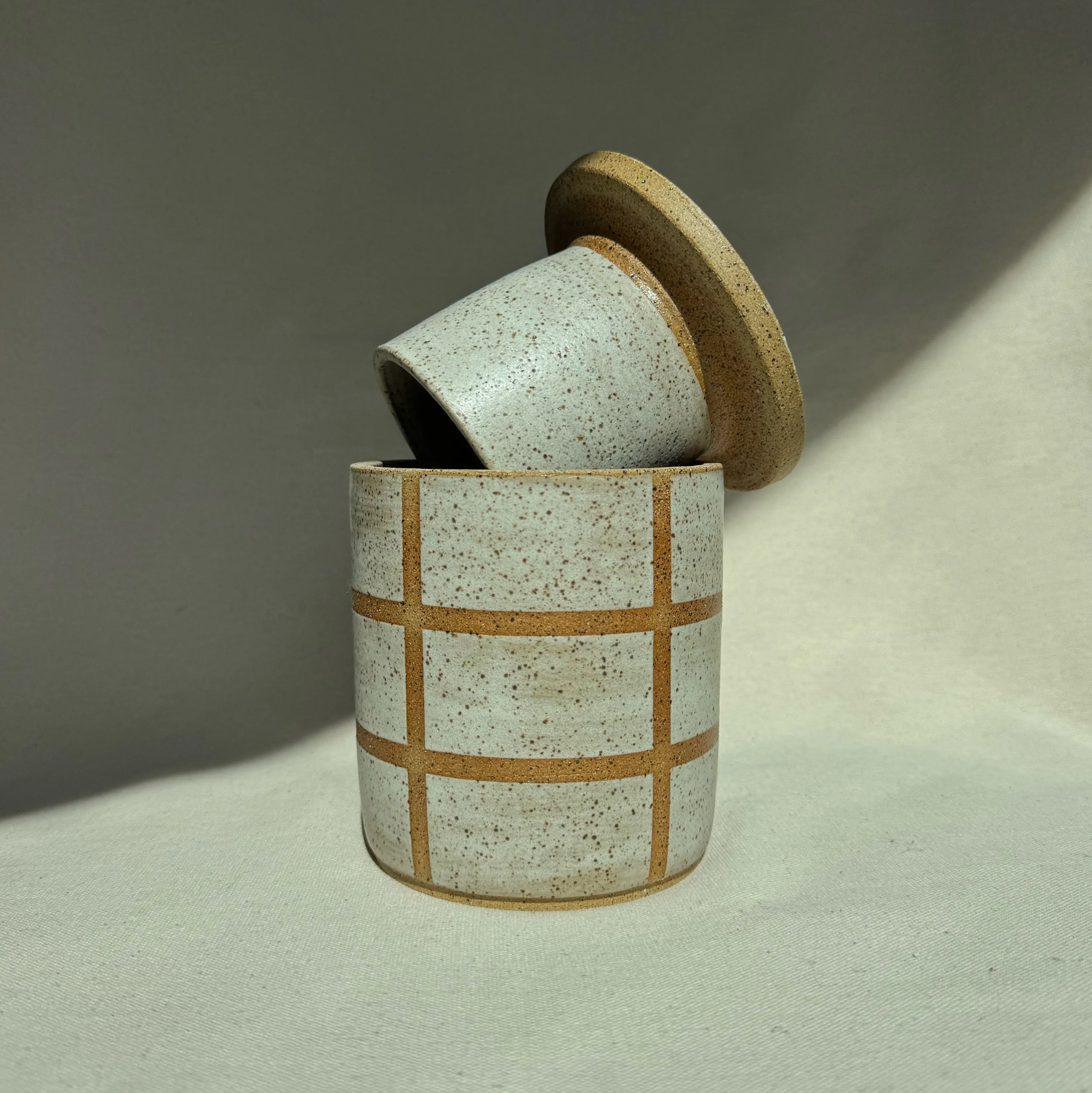 White Checker Butter Bell