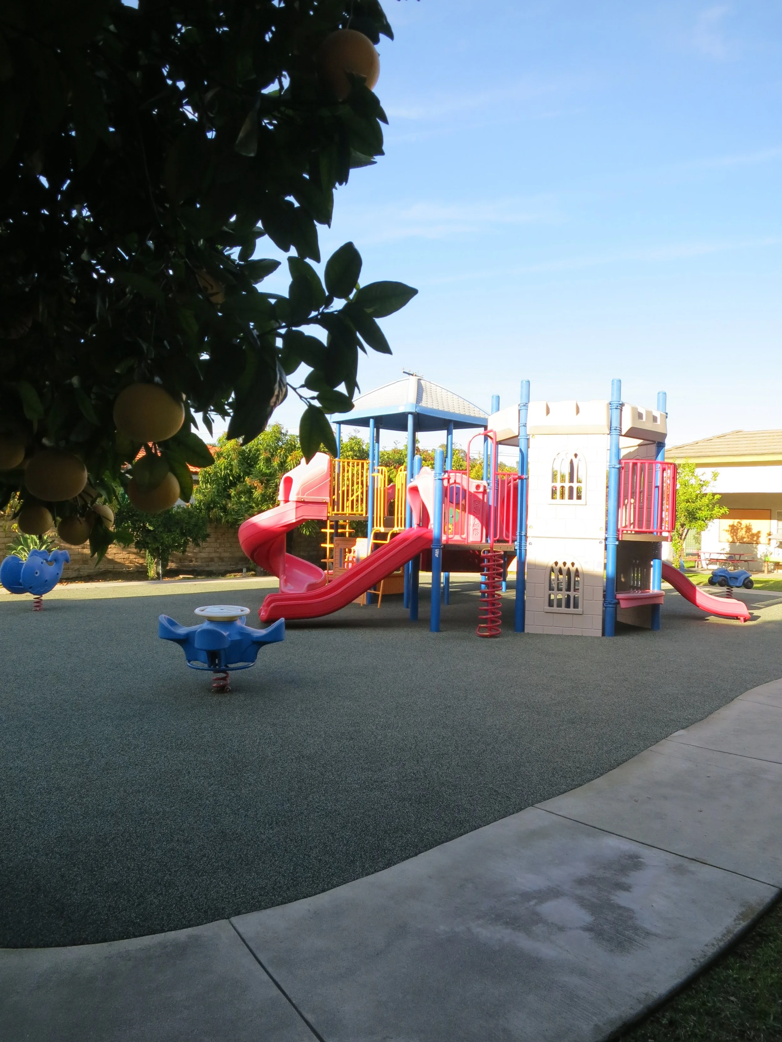 Private school in Walnut, CA large playground and quad area