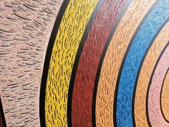 Opus XIII: Infinite Chromatic Orbit – cosmic abstract painting with vibrant circular patterns by Sotiris Christodoulou Studio 6.jpeg