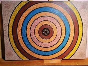 Opus XIII: Infinite Chromatic Orbit – cosmic abstract painting with vibrant circular patterns by Sotiris ChristodoulouStudio 4.jpeg