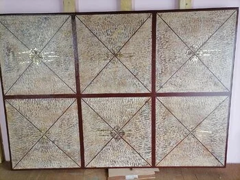 Opus IX: Radiant Grid Eclipse – abstract mixed media work with glowing grid, eclipse motif, and luminous contrasts by Sotiris Christodoulou Studio 2.jpeg