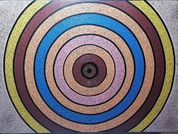 Opus XIII: Infinite Chromatic Orbit – cosmic abstract painting with vibrant circular patterns by Sotiris ChristodoulouStudio 3.jpeg