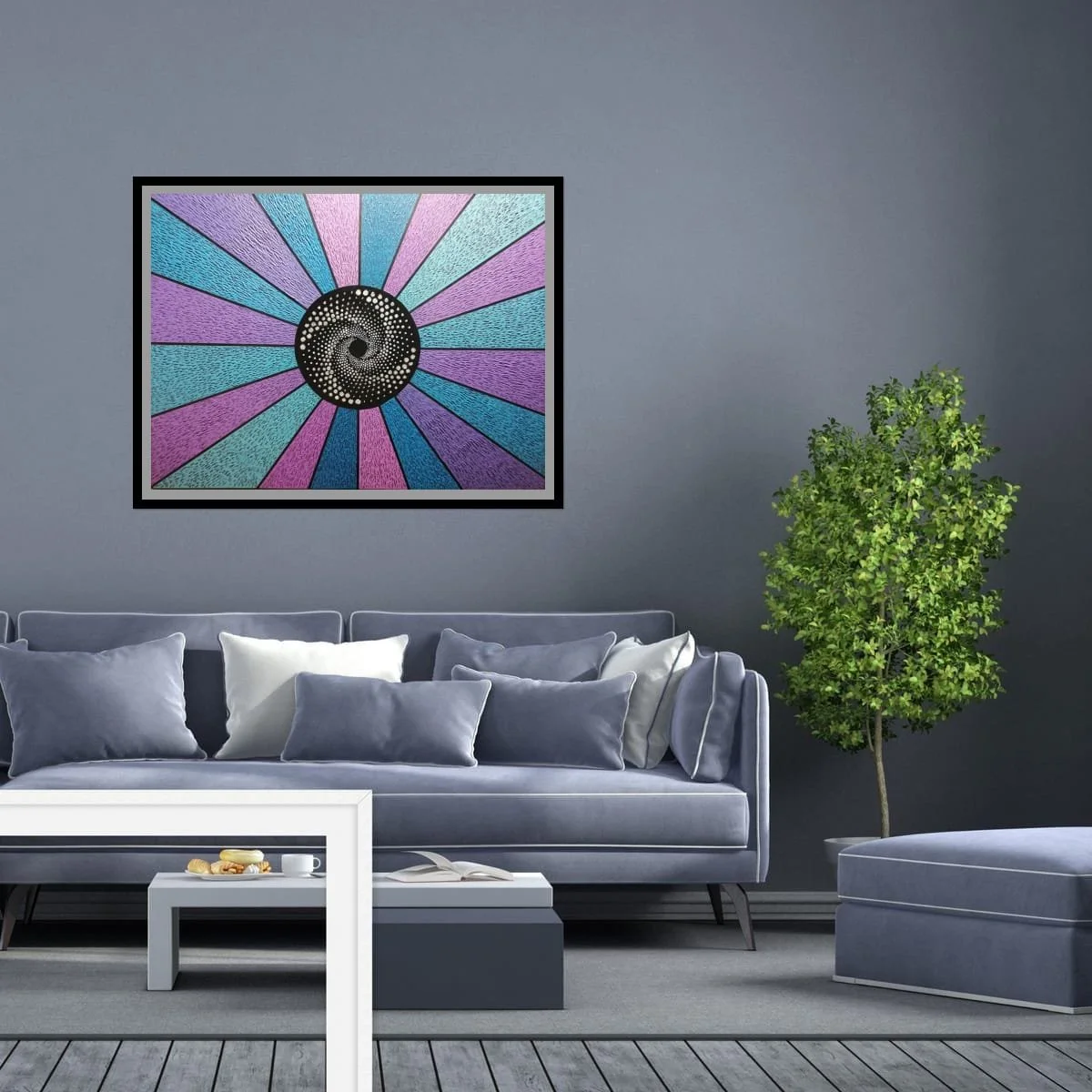 Opus XI: Prismatic Vortex – vibrant abstract painting with swirling prismatic vortex and dynamic color fields by Sotiris Christodoulou