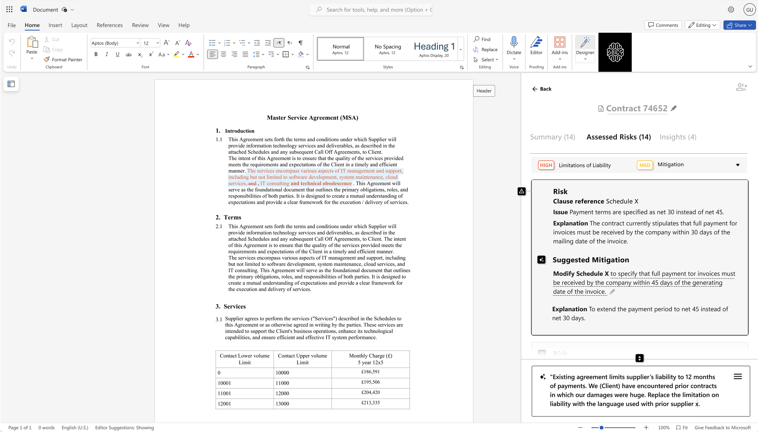 Identified language for analysis