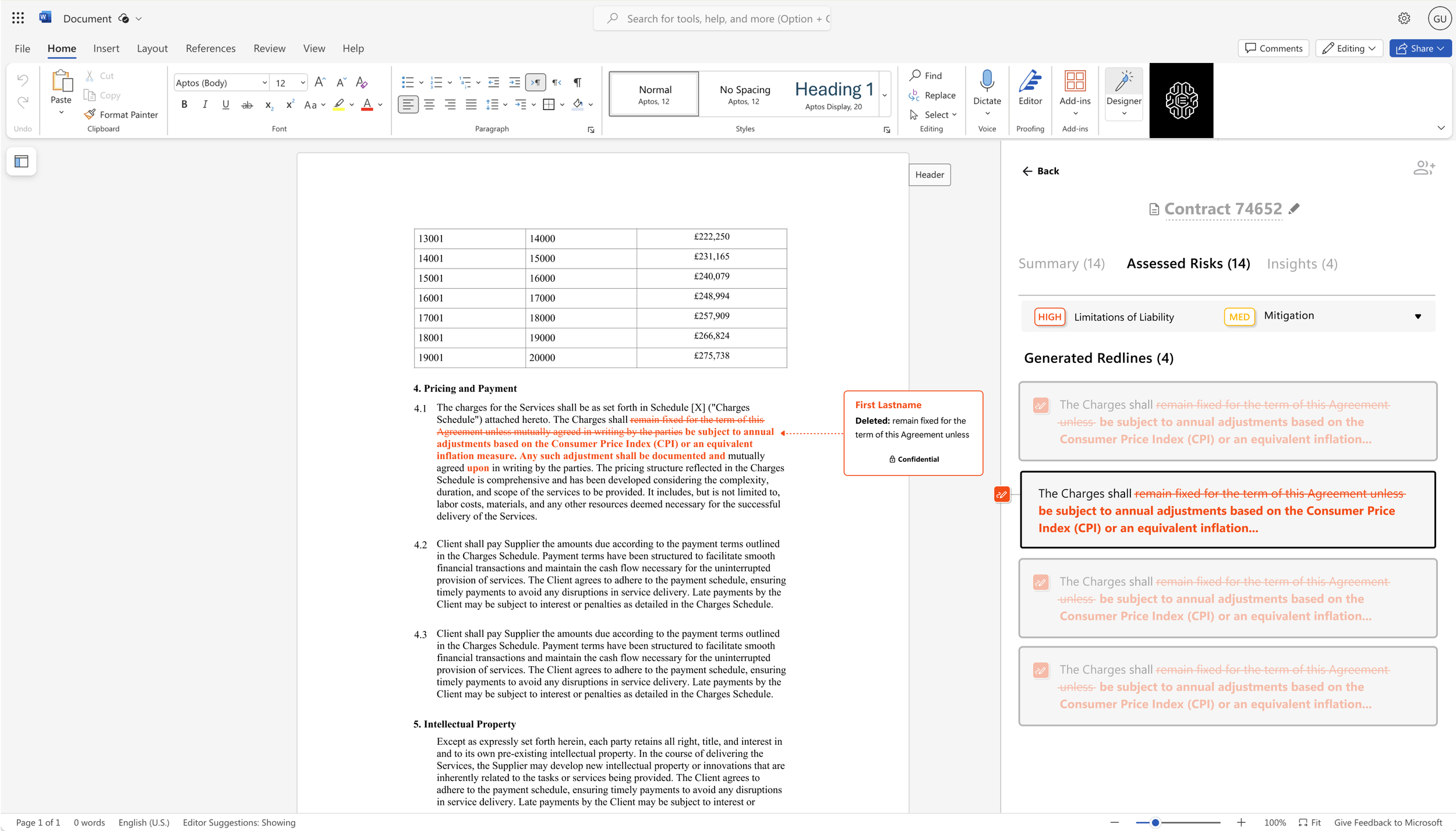 AI Powered Plugin for Reviewing Contracts in Microsoft Word