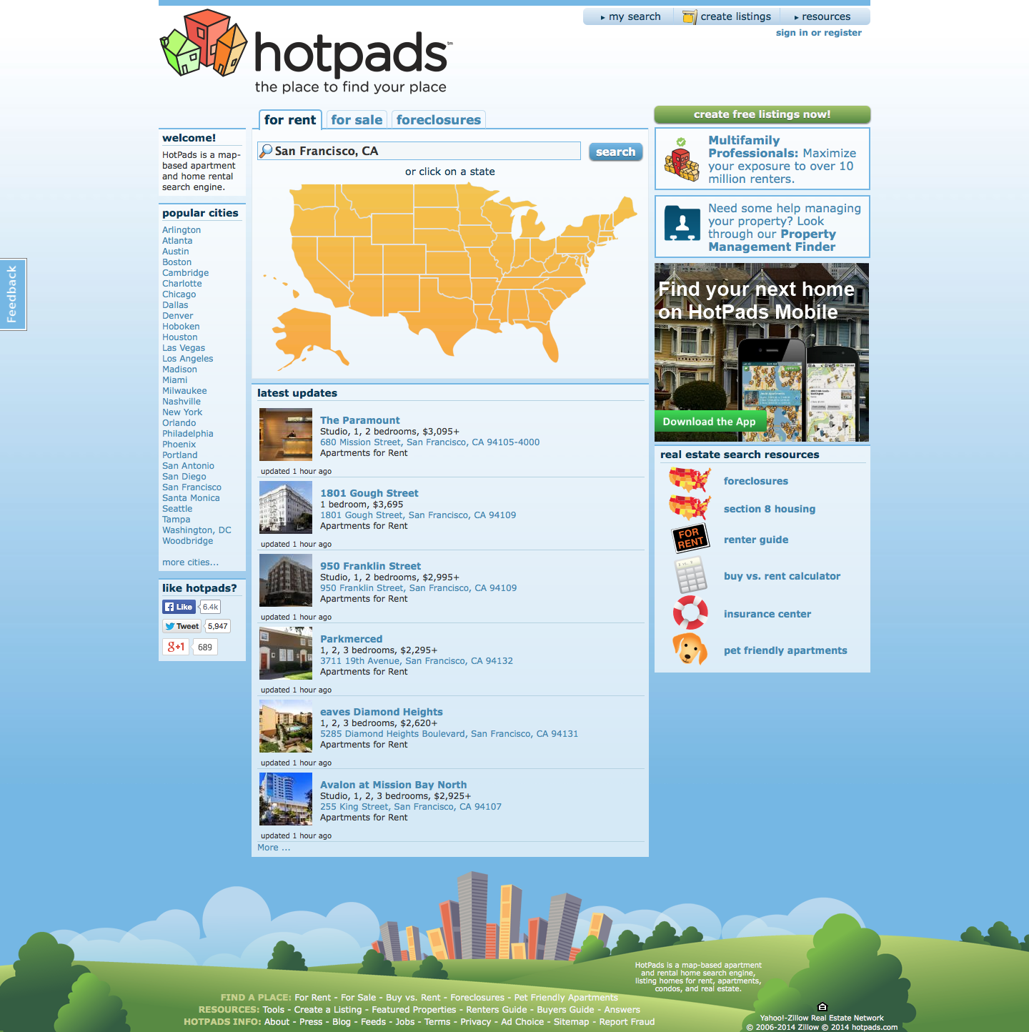Previous homepage