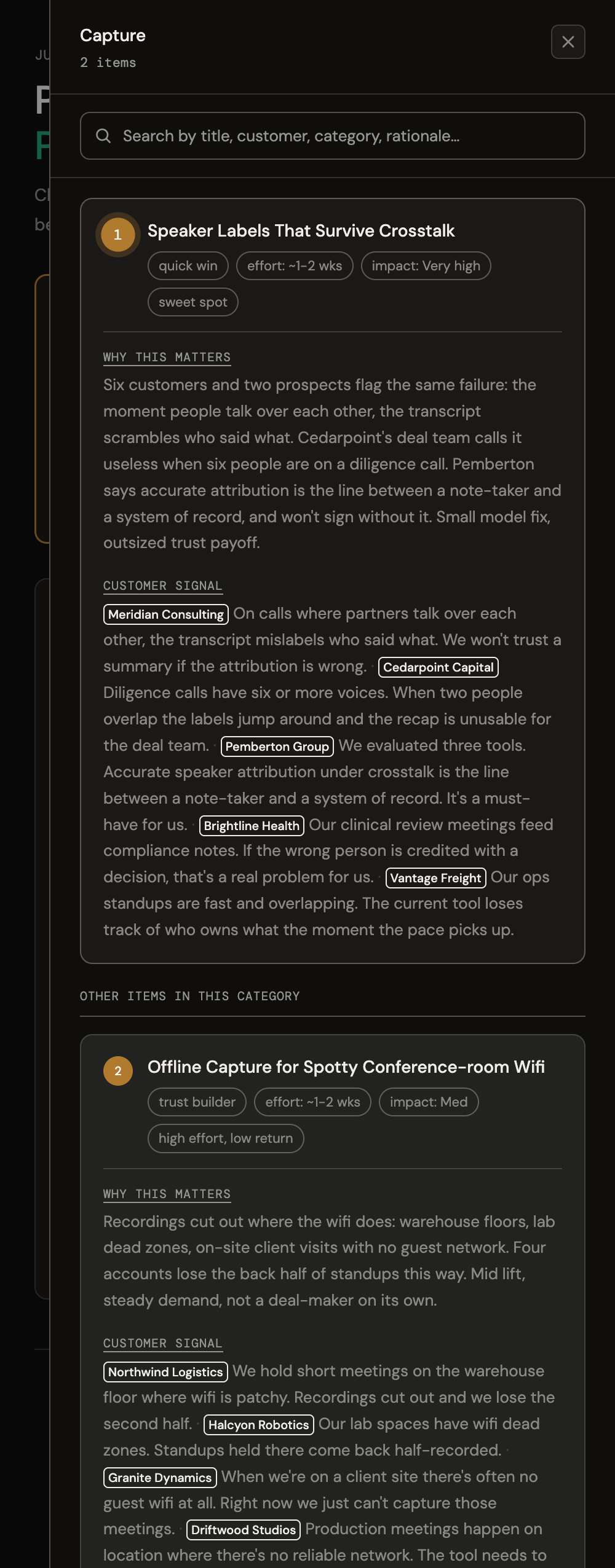 A selected node on mobile