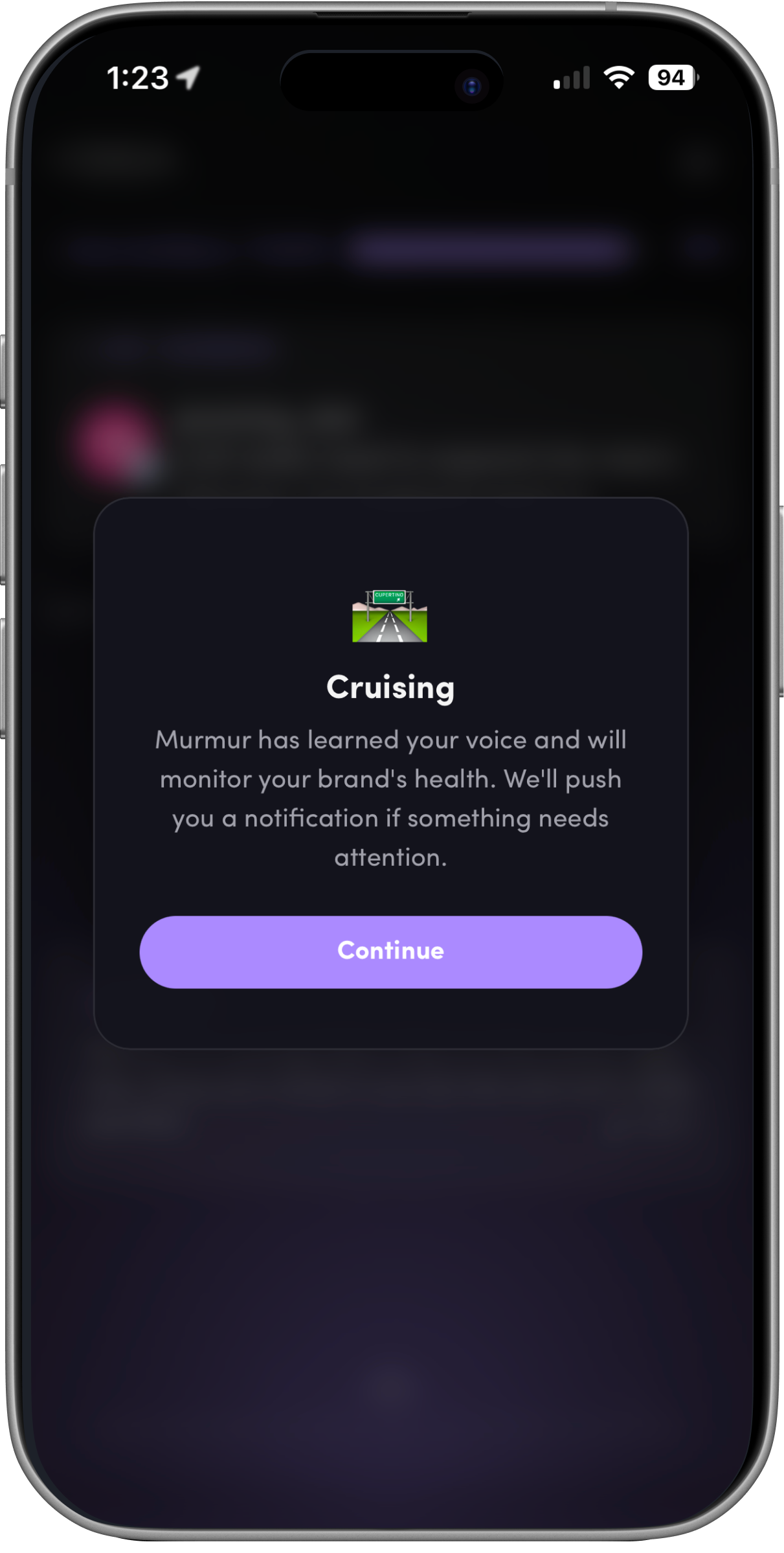  After the user has approved enough of the AI drafts, a confirmation is presented that their onboarding is concluded. 