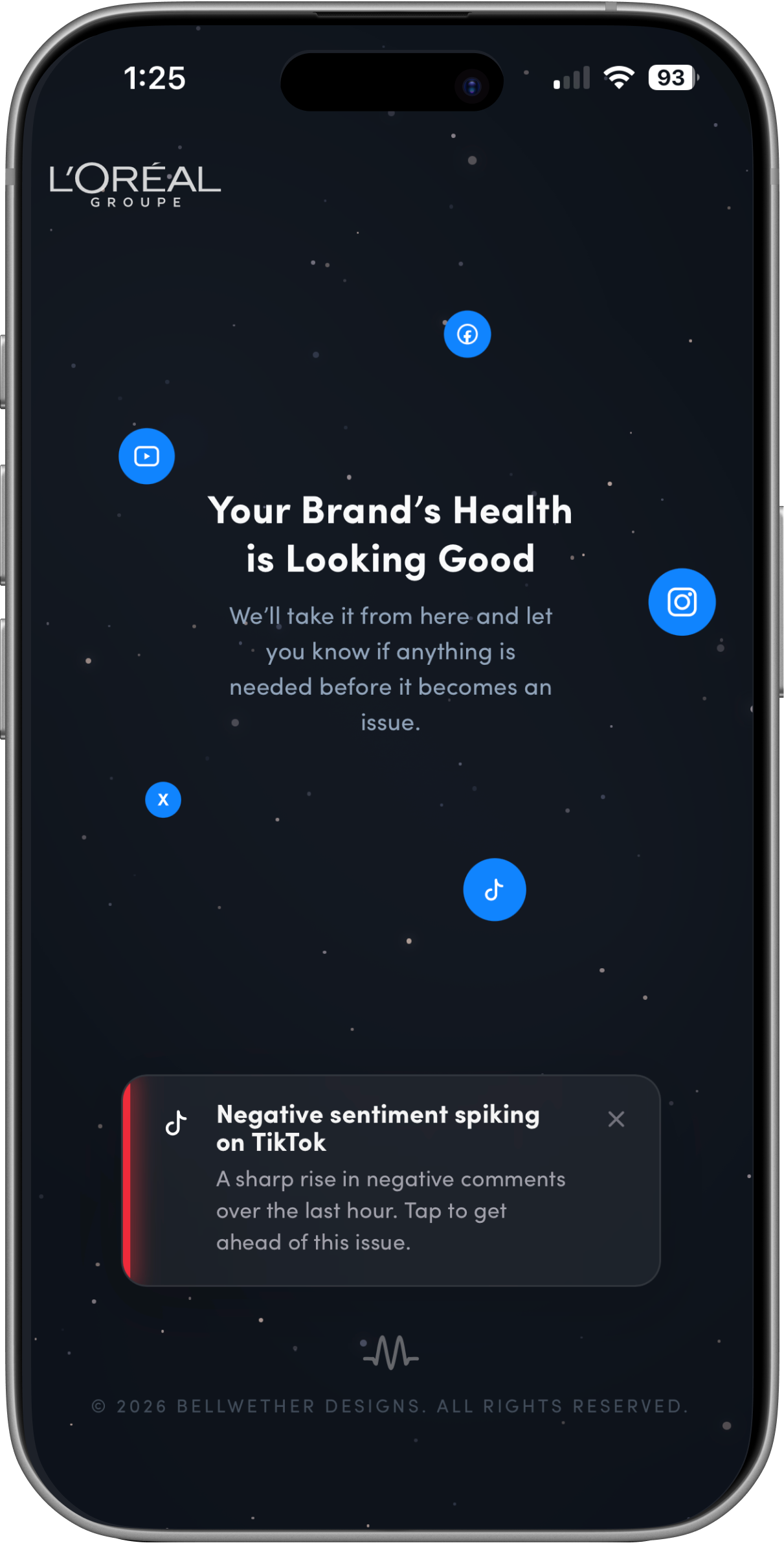  Now the app is monitoring your brand channels across your various campaigns and will alert you if there is negative activity in one of your channels.  