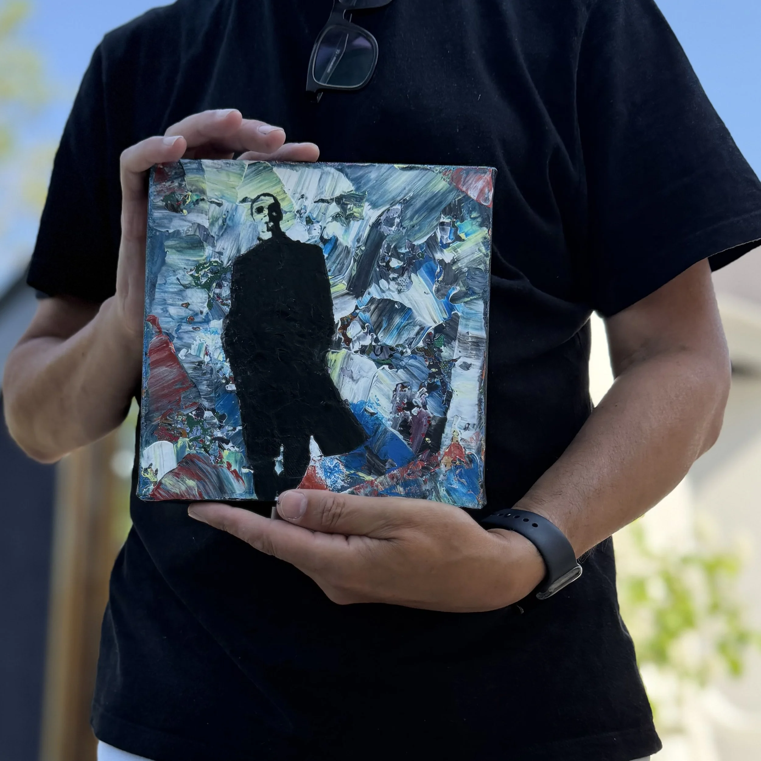 george_michael_6.jpeg celebrity artwork abstract cotton canvas with bold colours small 8x8 inch canvas George Michael