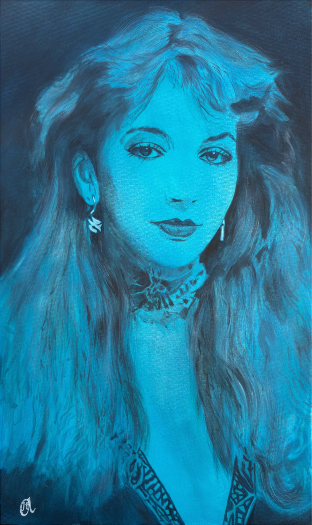 Symphony in Blue Kate Bush - Modern Contemporary Art Canvas perfect for celebrity artwork collectors. Featuring the musical genius Kate Bush