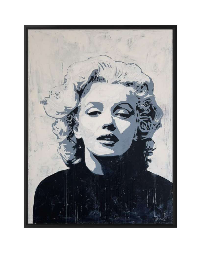 Iconic Elegance: Large Acrylic Painting on Canvas