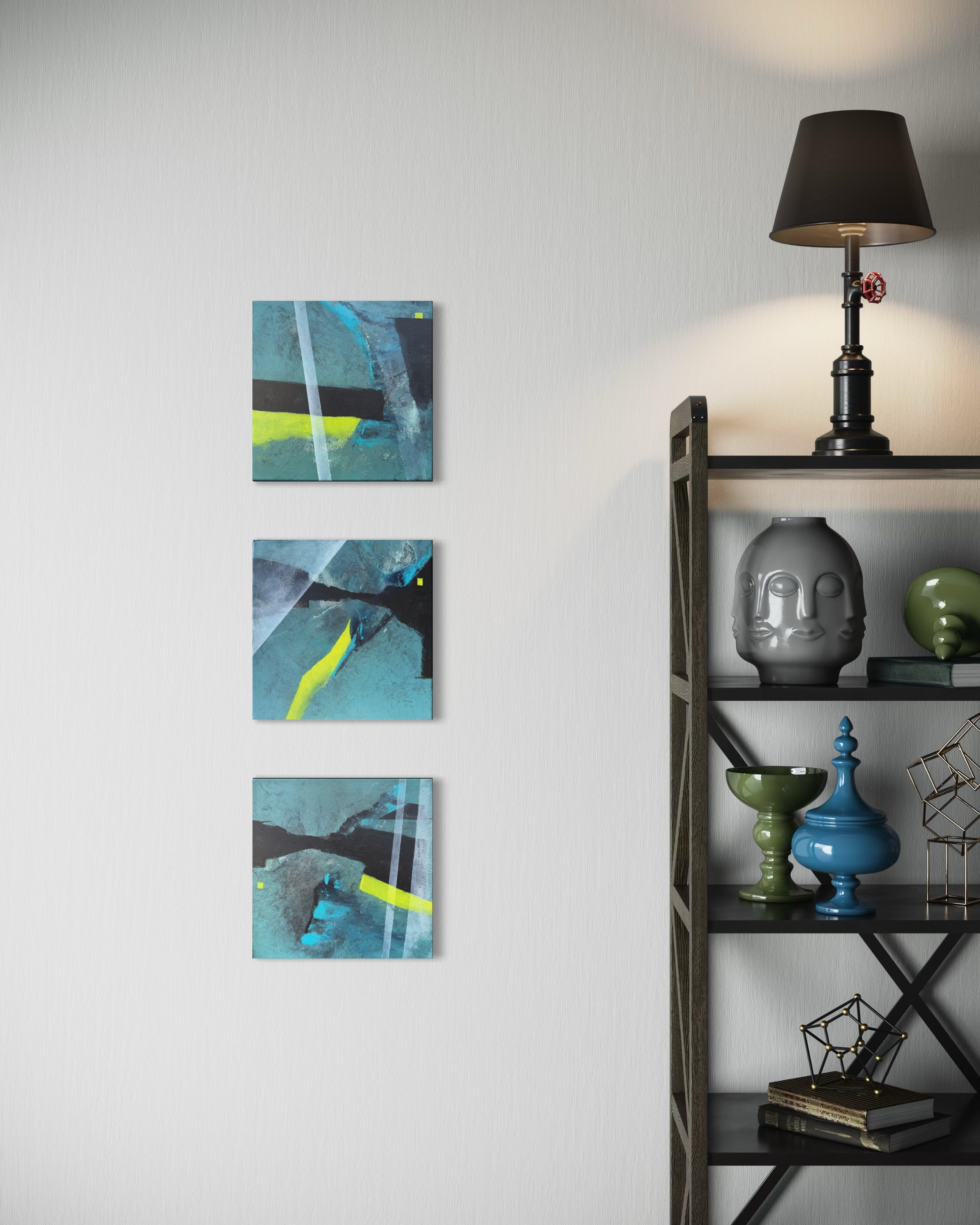 Under_Ice_b.jpeg abstract turquoise and cool blues 3 12x12 inch artworks depicting ice cold hues