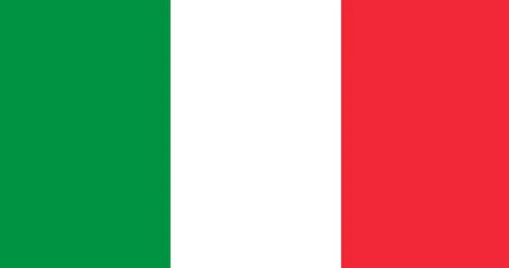 Italian flag with green, white, and red vertical stripes.