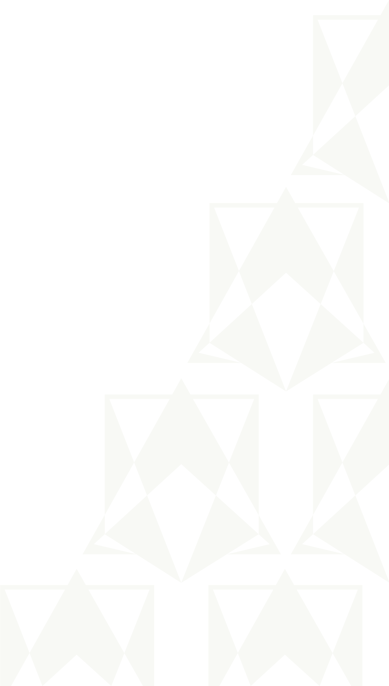Abstract geometric pattern with black and white triangles and shapes arranged in a repeating pattern.
