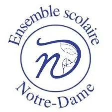 Logo de l'ensemble scolaire Notre-Dame, avec un cercle contenant un fait et le nom de l'établissement.