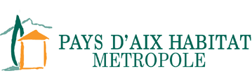 Logo de Pays d'Aix Habitat Métropole avec une silhouette de maison et un arbre