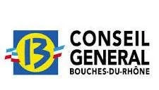 Logo du Conseil Général des Bouches-du-Rhône avec le numéro 13 et un fond bleu, blanc et rouge.