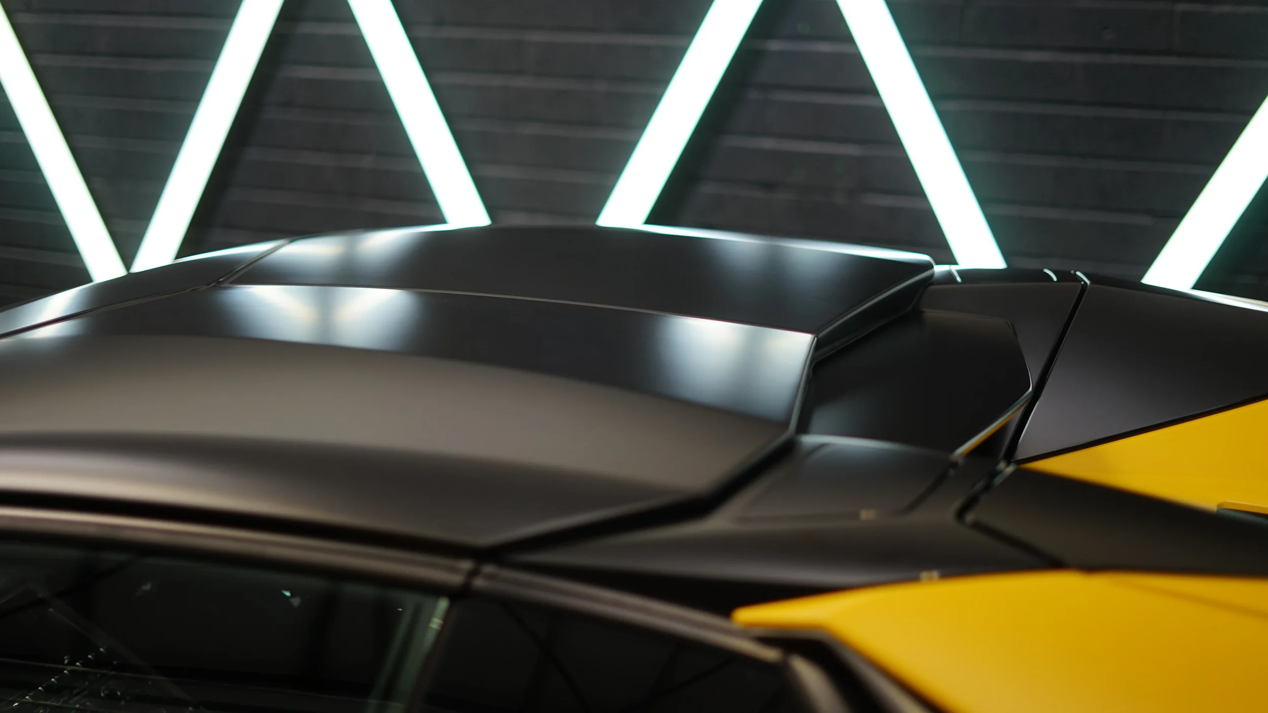 Lamborghini Aventador Satin Black Roof Wrap