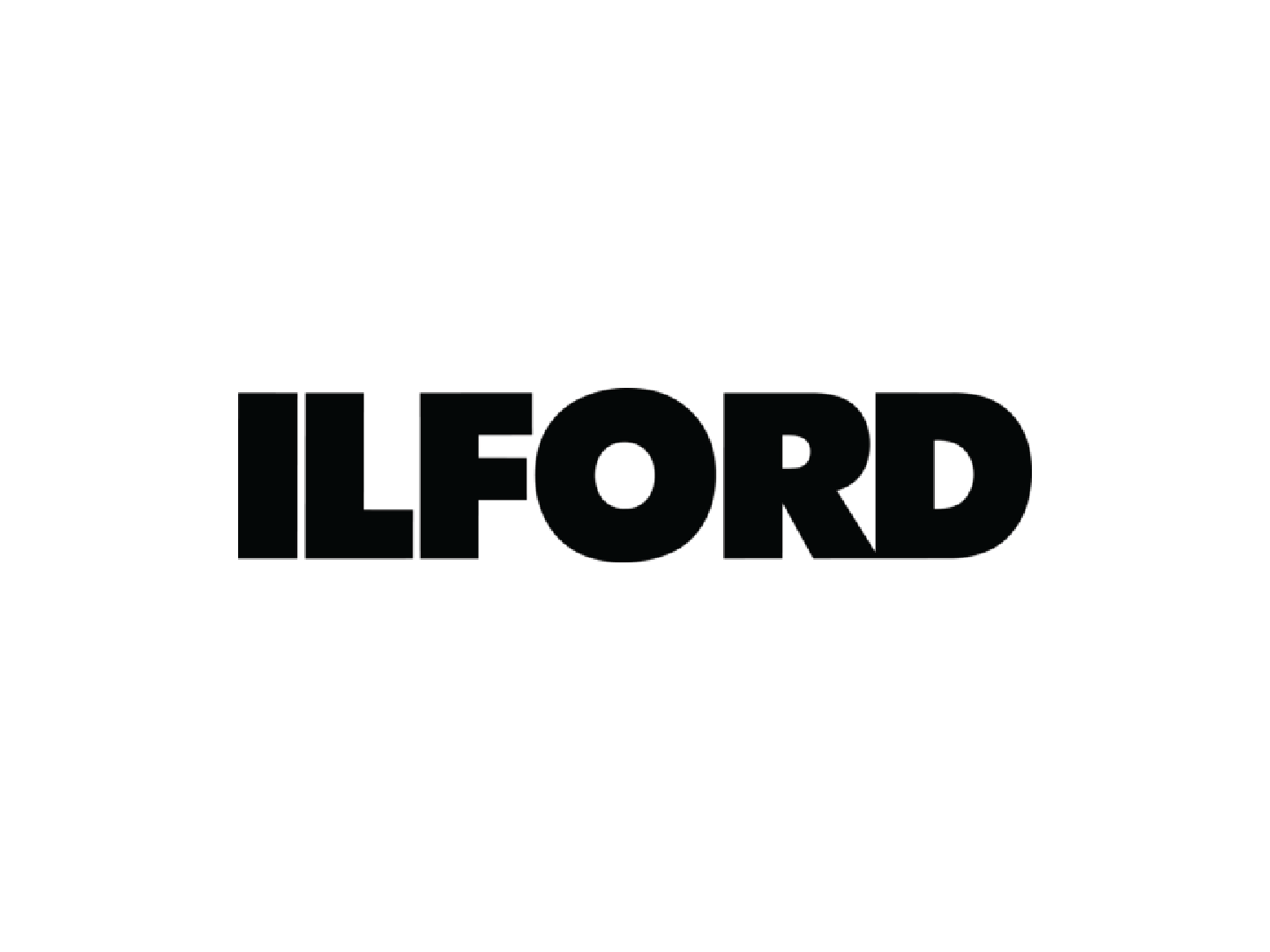 Black 3D text spelling 'ILFORD' on a white background.