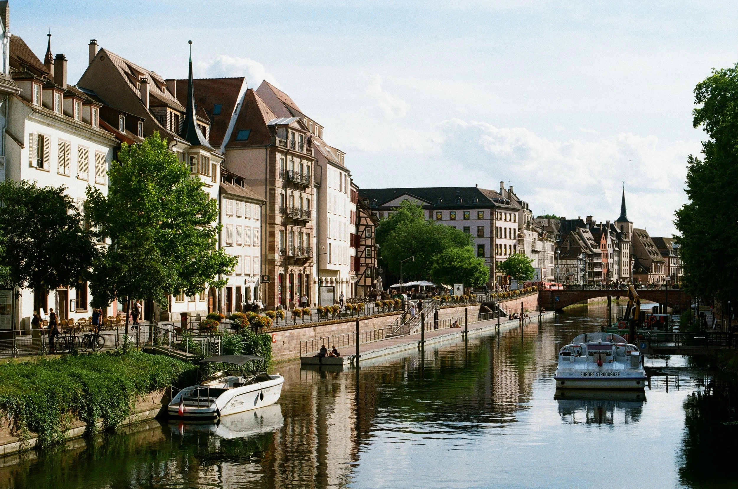 Boats on a river in Strasbourg
