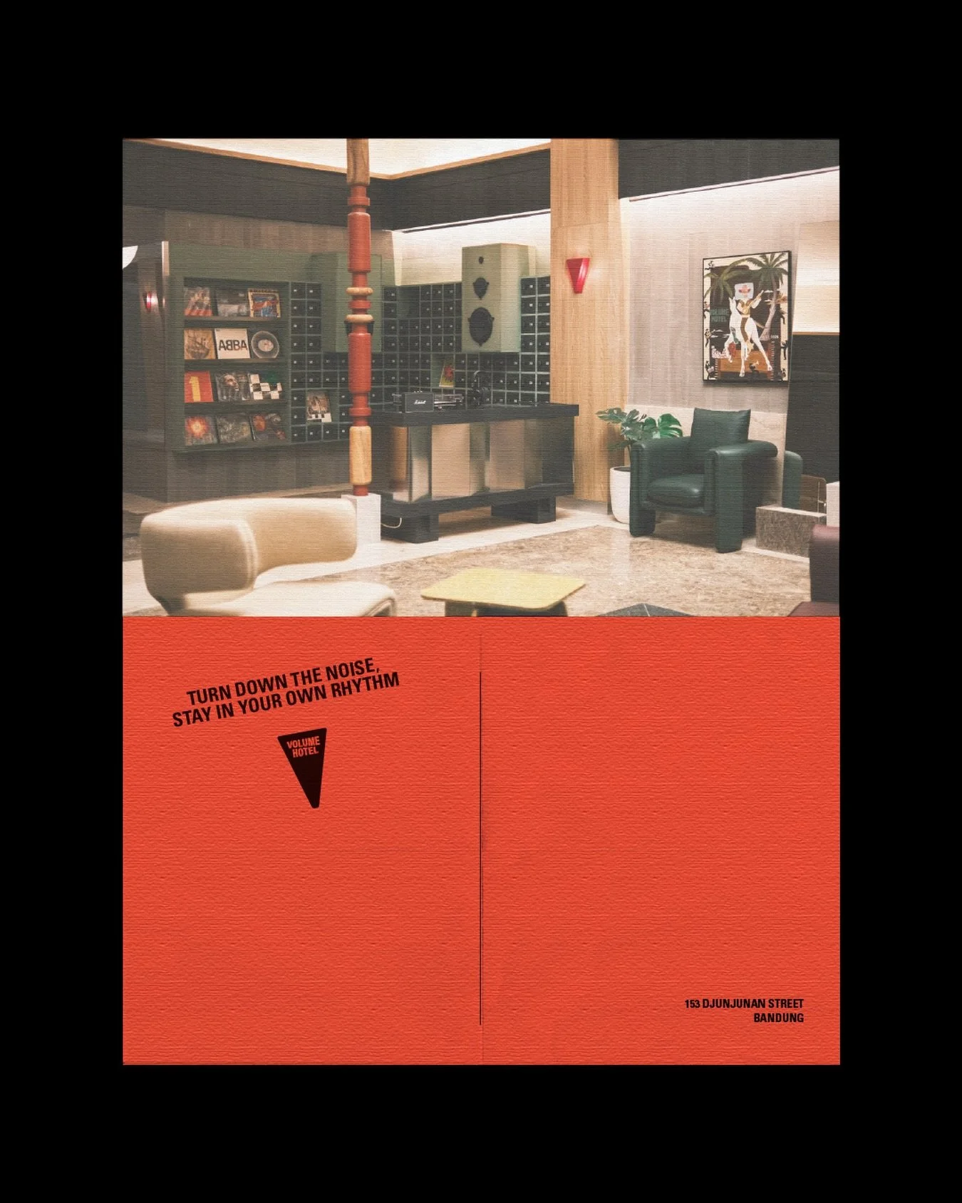 Greetings from Volume Hotel,

Every day, we welcome those looking for a quick getaway or a quiet weekend in the city. And whenever you feel like coming by, we&rsquo;ll be here. This is one of the first views you&rsquo;ll see when you arrive, a space 