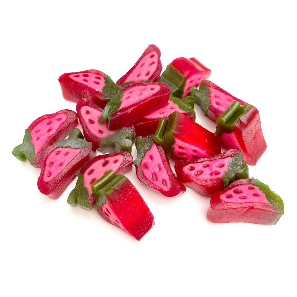 Strawberry liquorice slices.