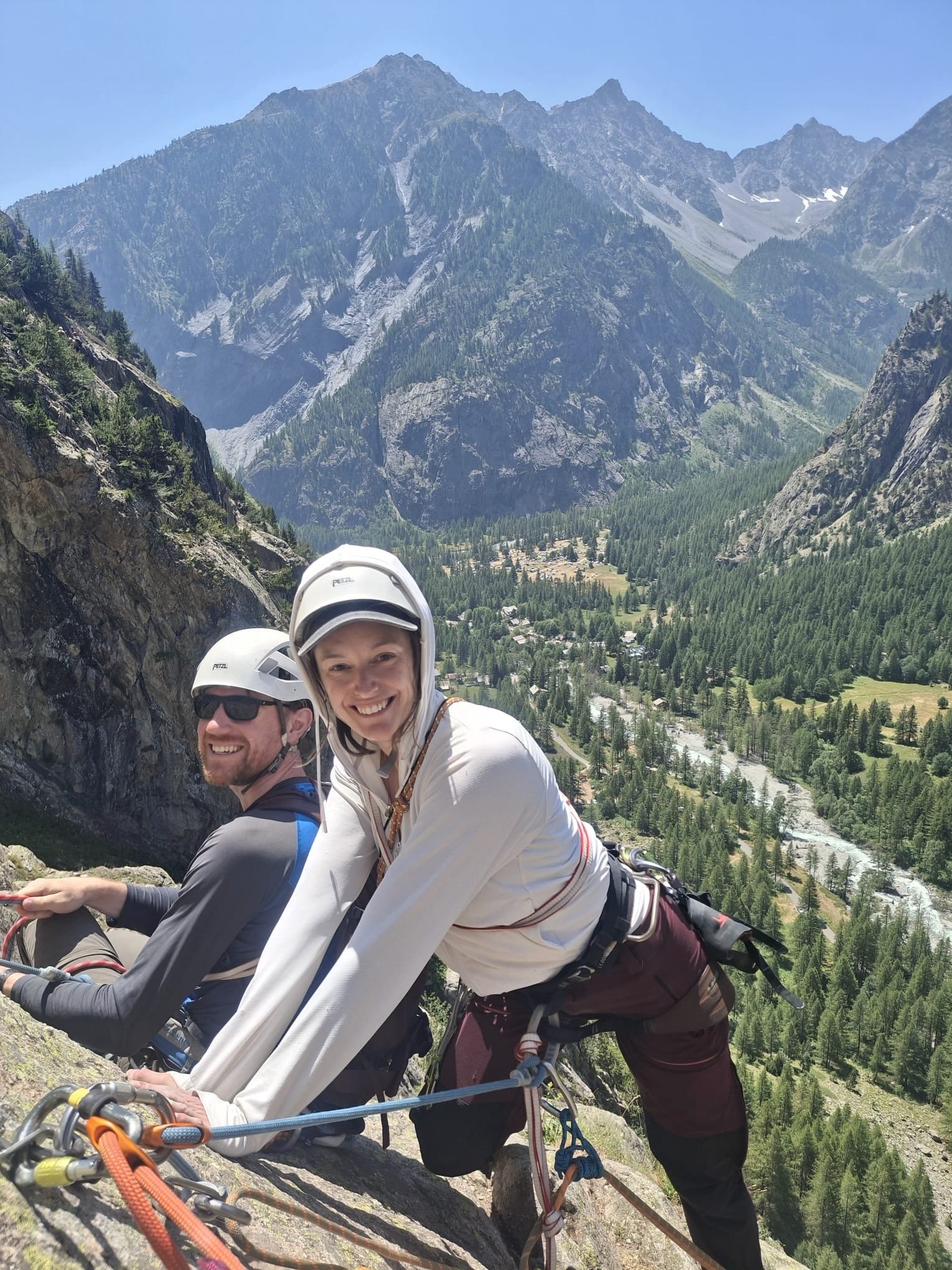 Two climbers in Ailefroide, France