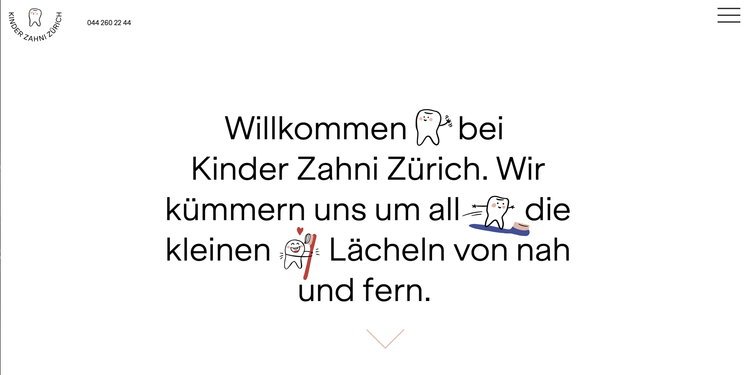 Website-Projekt Kinderzahni Zürich