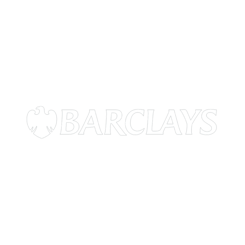 Barclays bank logo with a black background, a white eagle emblem on the left, and the word 'Barclays' in white font.