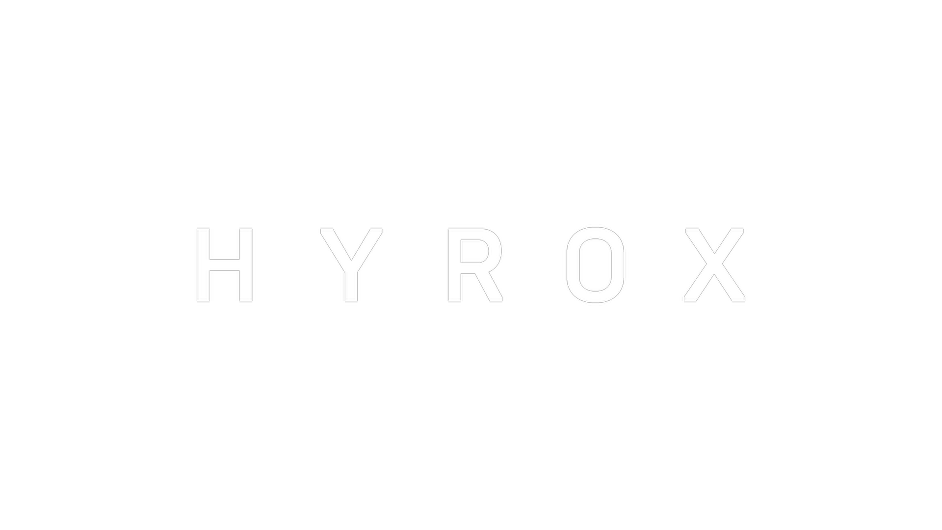 Black background with the white text 'HYROX' in the center.