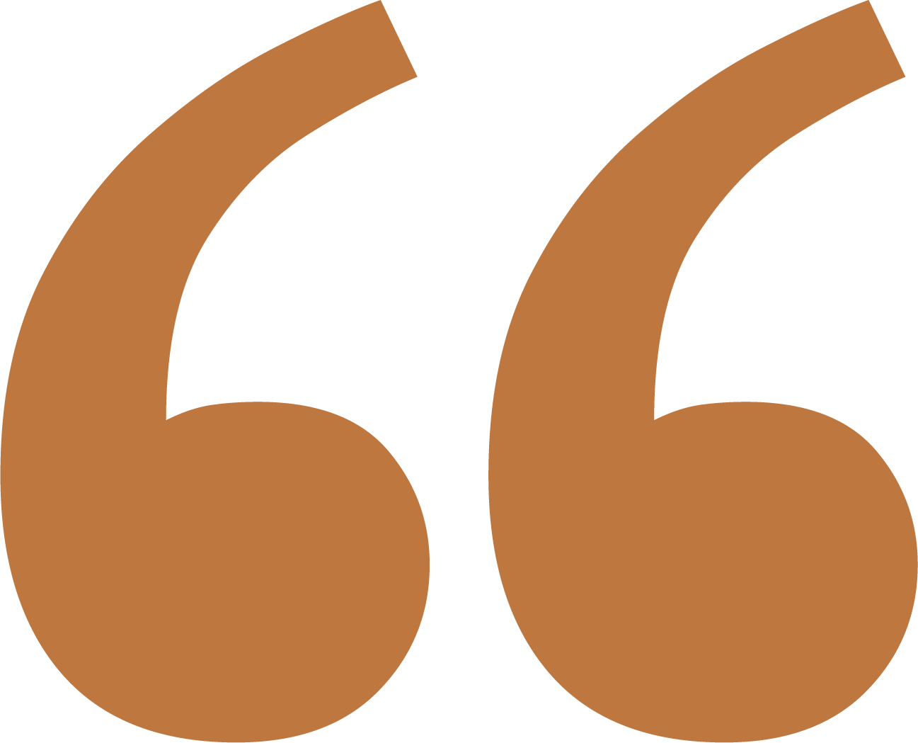Large brown quotation mark symbol.