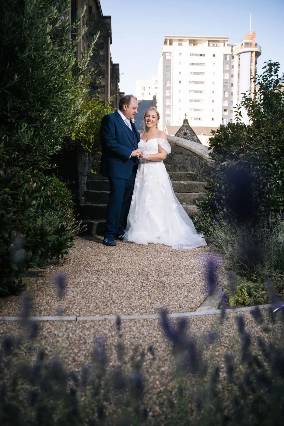 A bridal couple portrait at Cornerstone Cardiff