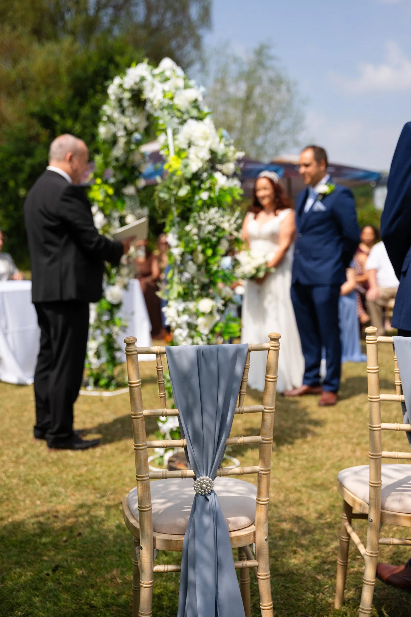 Couple during bridal ceremony at dyffryn springs wedding venue