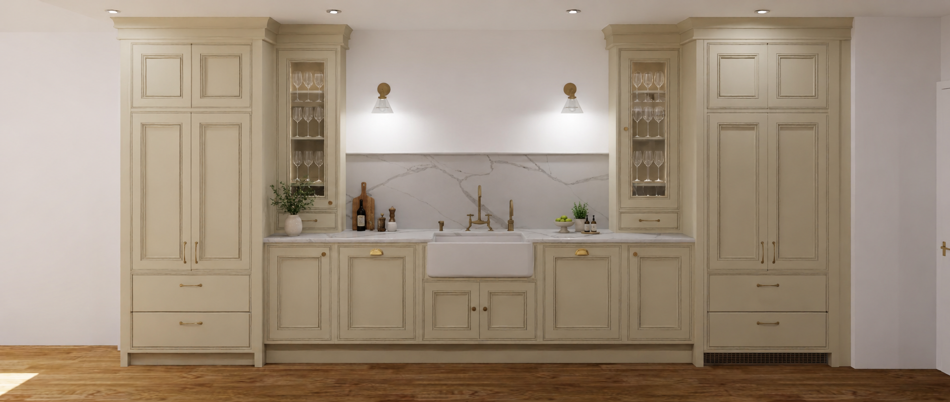 Detailed bespoke kitchen design visual by Jonathan Reynolds Ltd