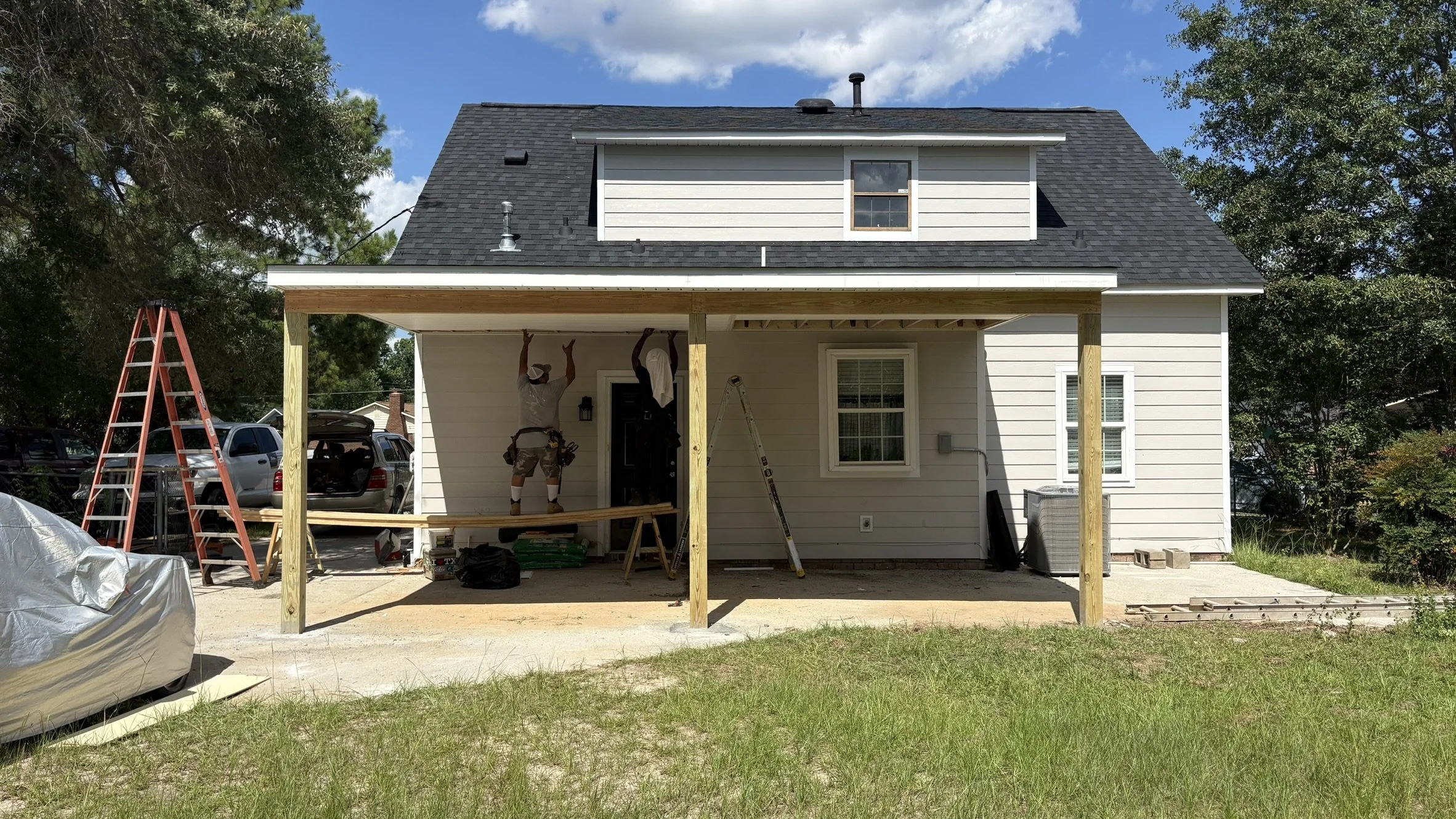 Patio build matches the house