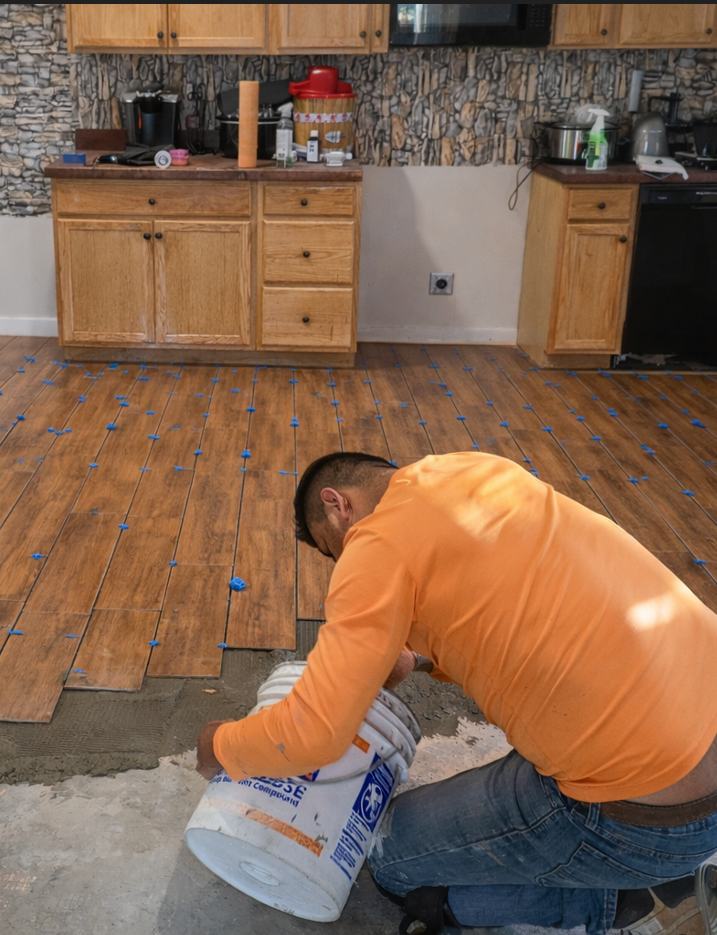 Kitchen remodeling (Installation tile floor)