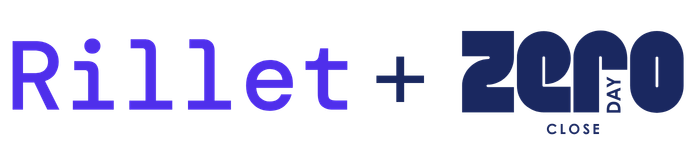 Text reading 'Rillet + zero' in purple and dark blue colors.