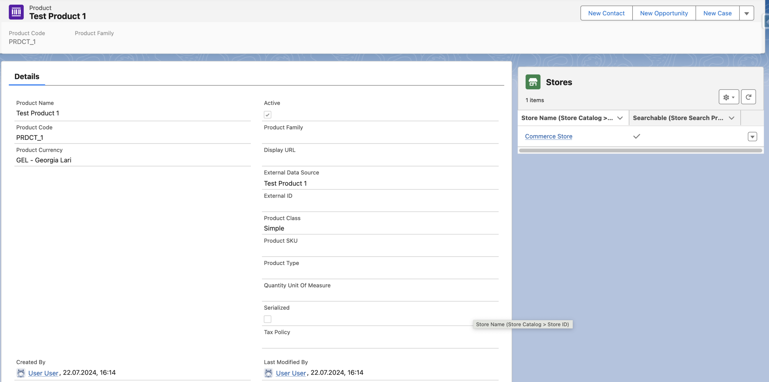 This is what a Product Detail Page looks like - here we set up product attributes.