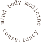 Circular text reading 'Mind body medicine & clinical consultancy'.