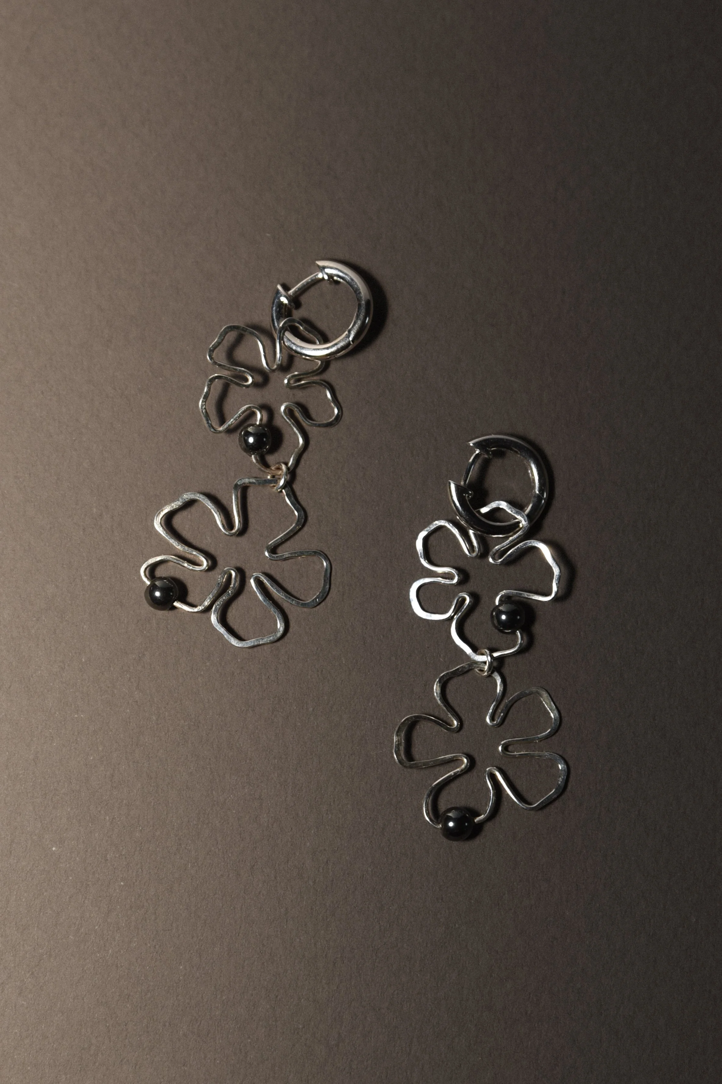 Medium double flower earrings