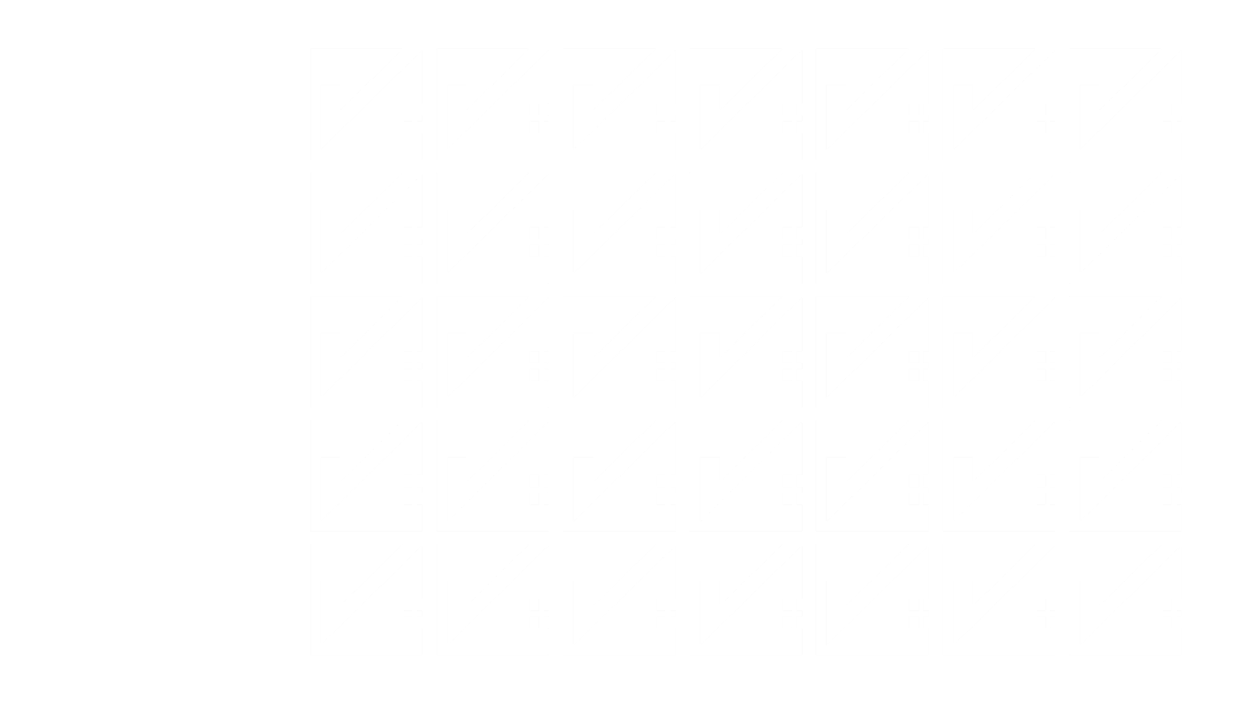 Black background with a white geometric maze pattern consisting of squares and diagonal lines.