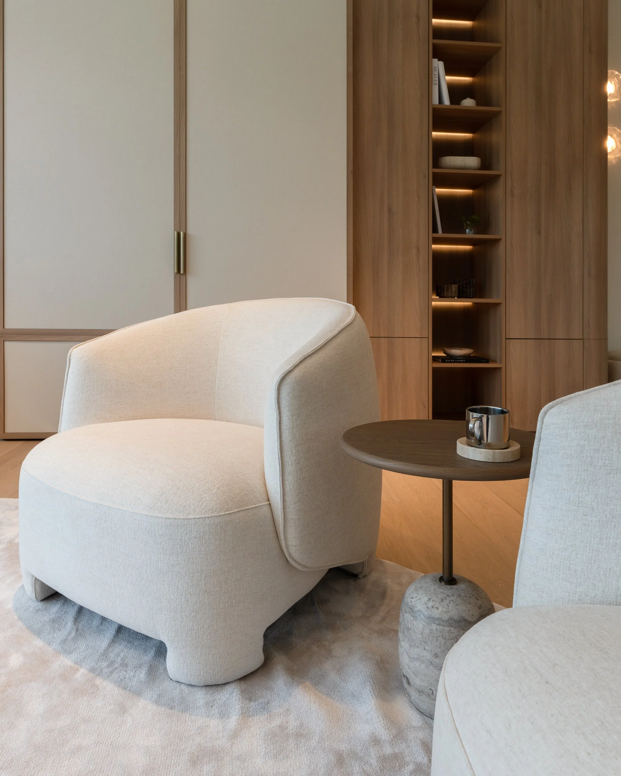 Sculpted Bouclé  Arm Chair