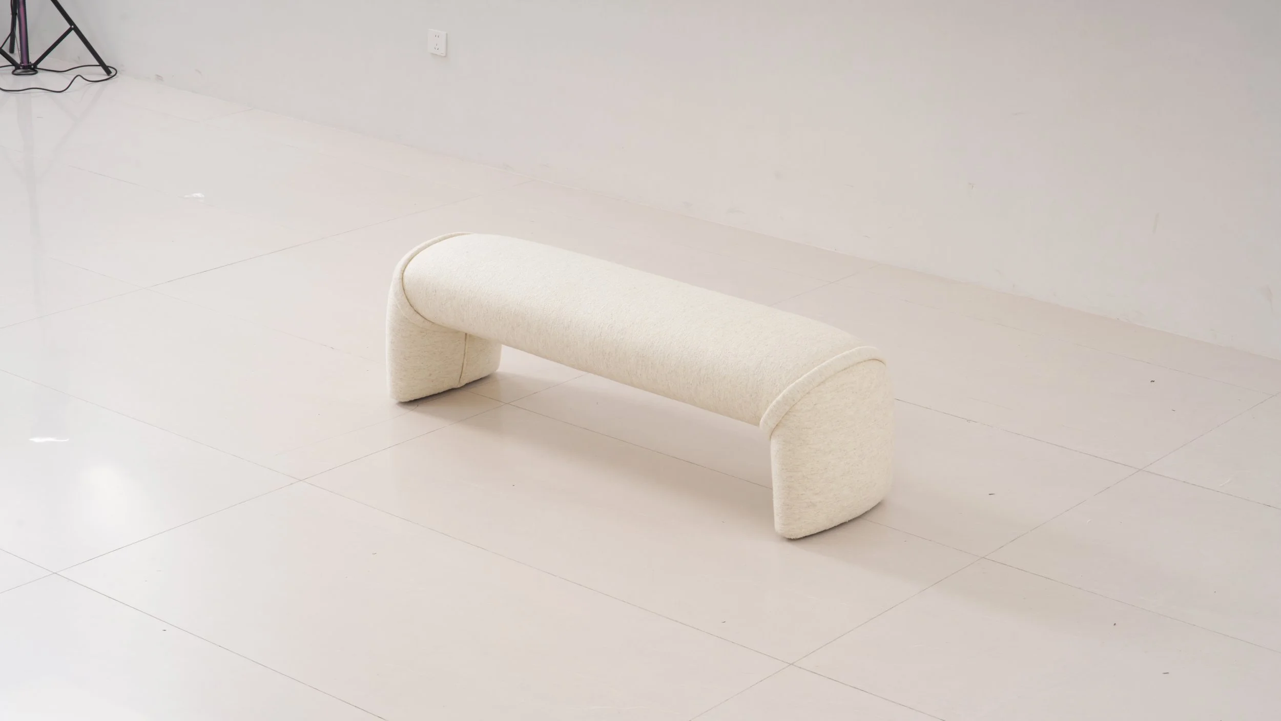 Curved Upholstered Bench
