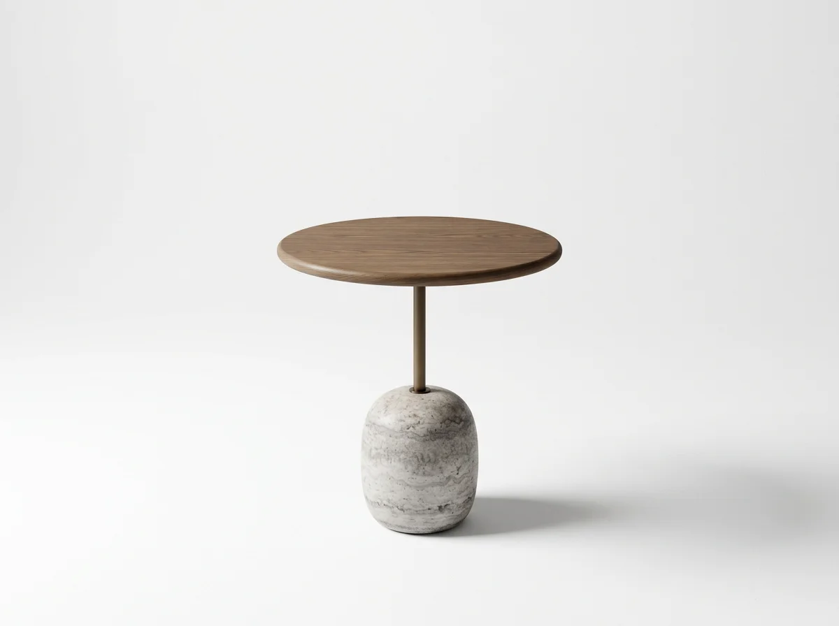 Round Stone Side Table