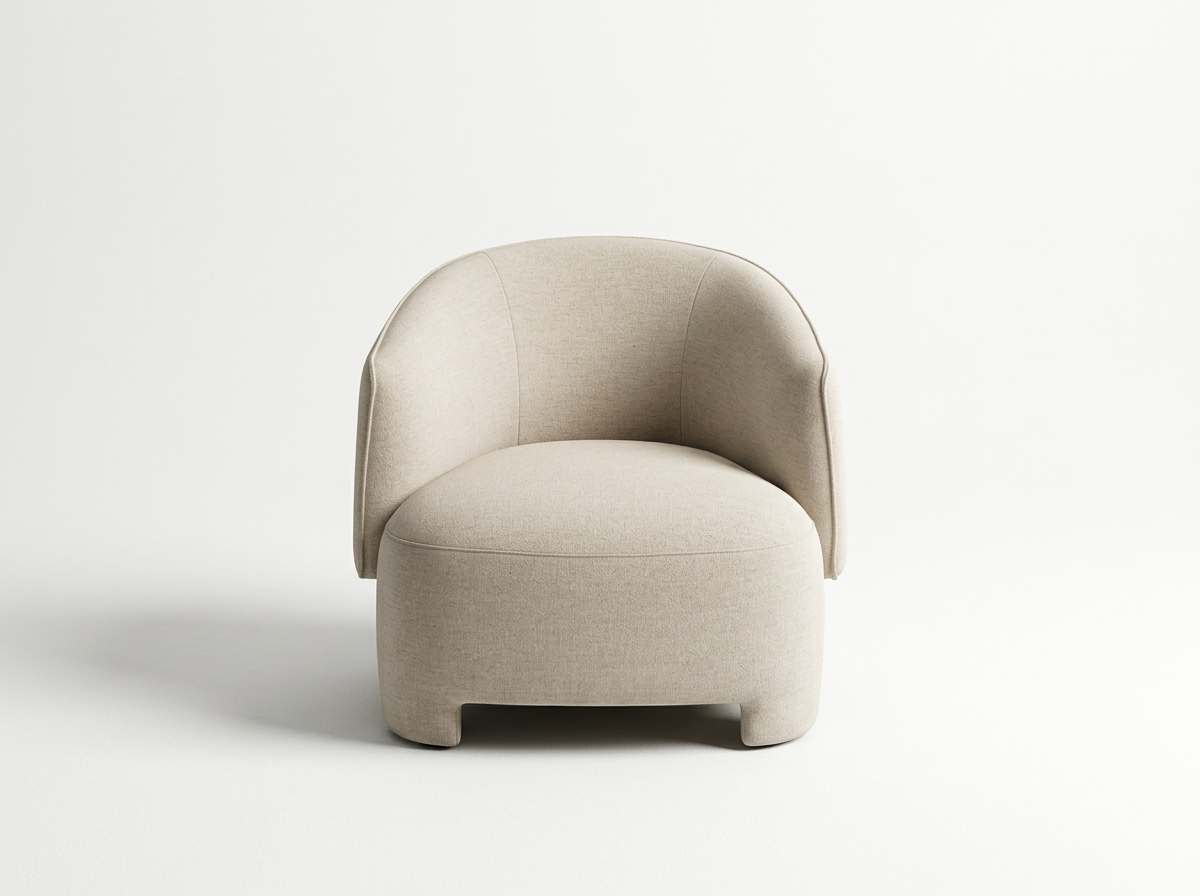 Plaid Upholstered Lounge Chair
