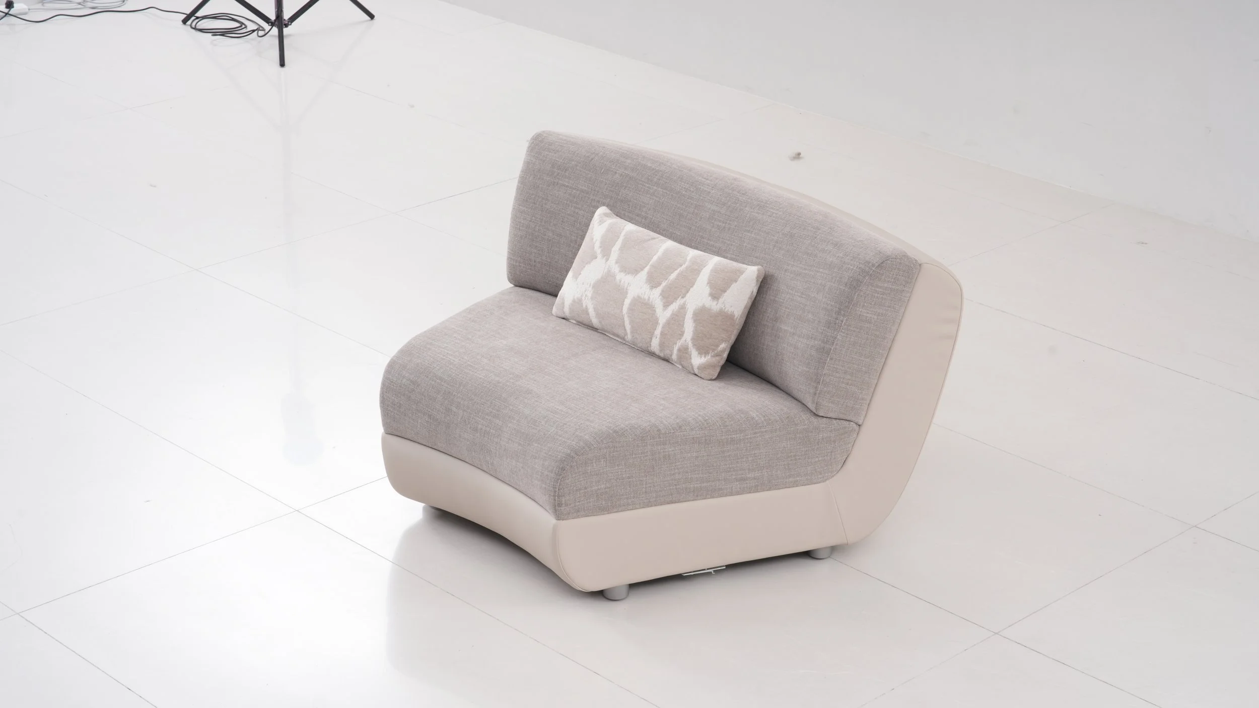 Curved Upholstered Lounge Chair