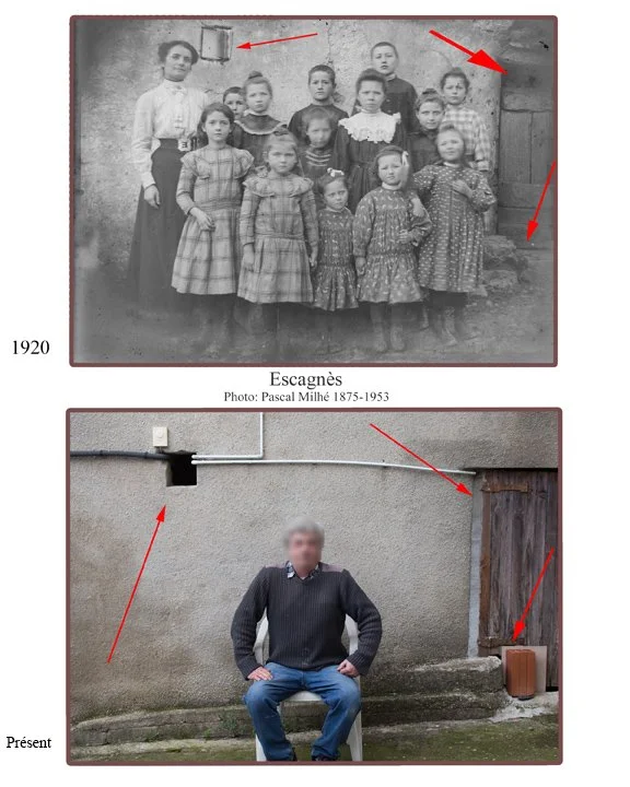 Photographie ancienne enfants Escagnès – comparaison actuelle | Archives Milhé