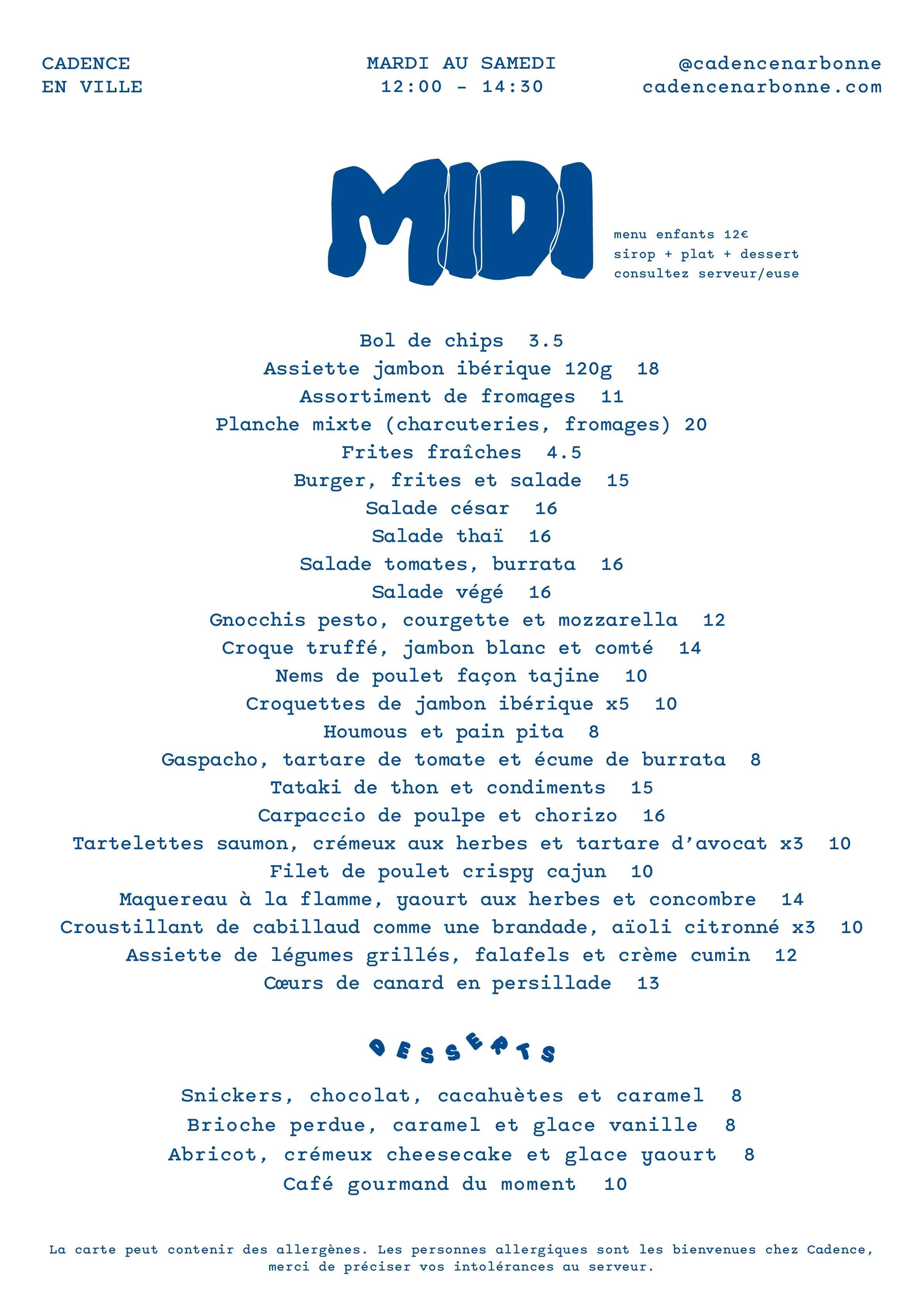 carte du midi